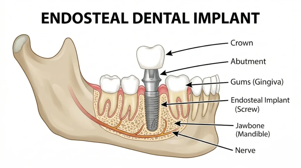 Endosteal Dental Implant Diagram