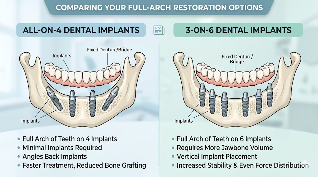 All-on-4 Dental Implants vs 3-on-6 Dental Implants